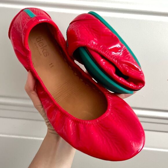 TIEKS Razzleberry Pop Pink Foldable Hot Pink Flats sz. 11 - Picture 7 of 14